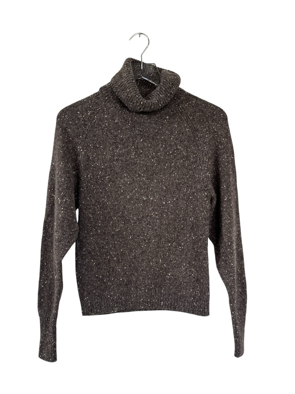 Vince Women’s 100% Cashmere Donegal Turtleneck Sweater Brown Speckled S